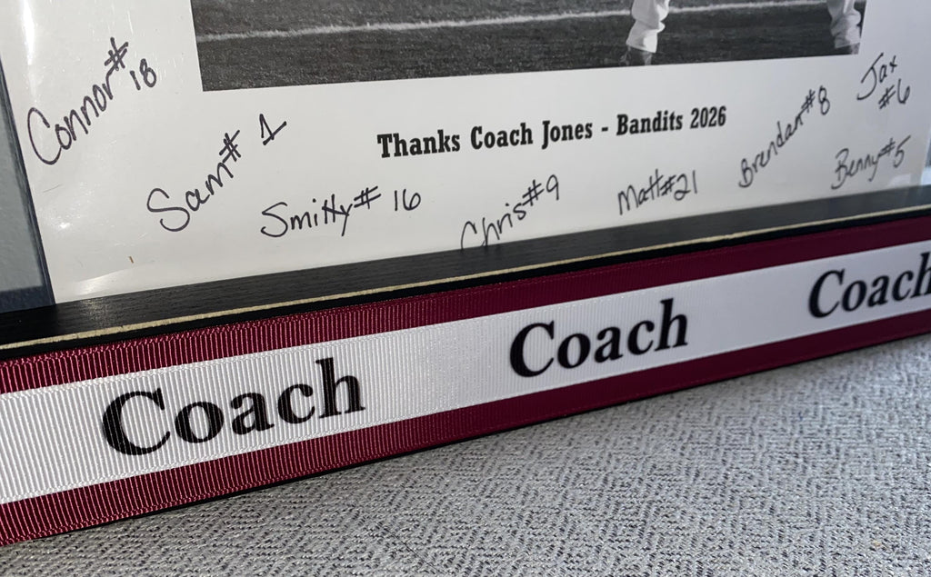 Personalized Coach Photo Display: Custom Team Colors Frame, Baseball Team Gift, All Sports