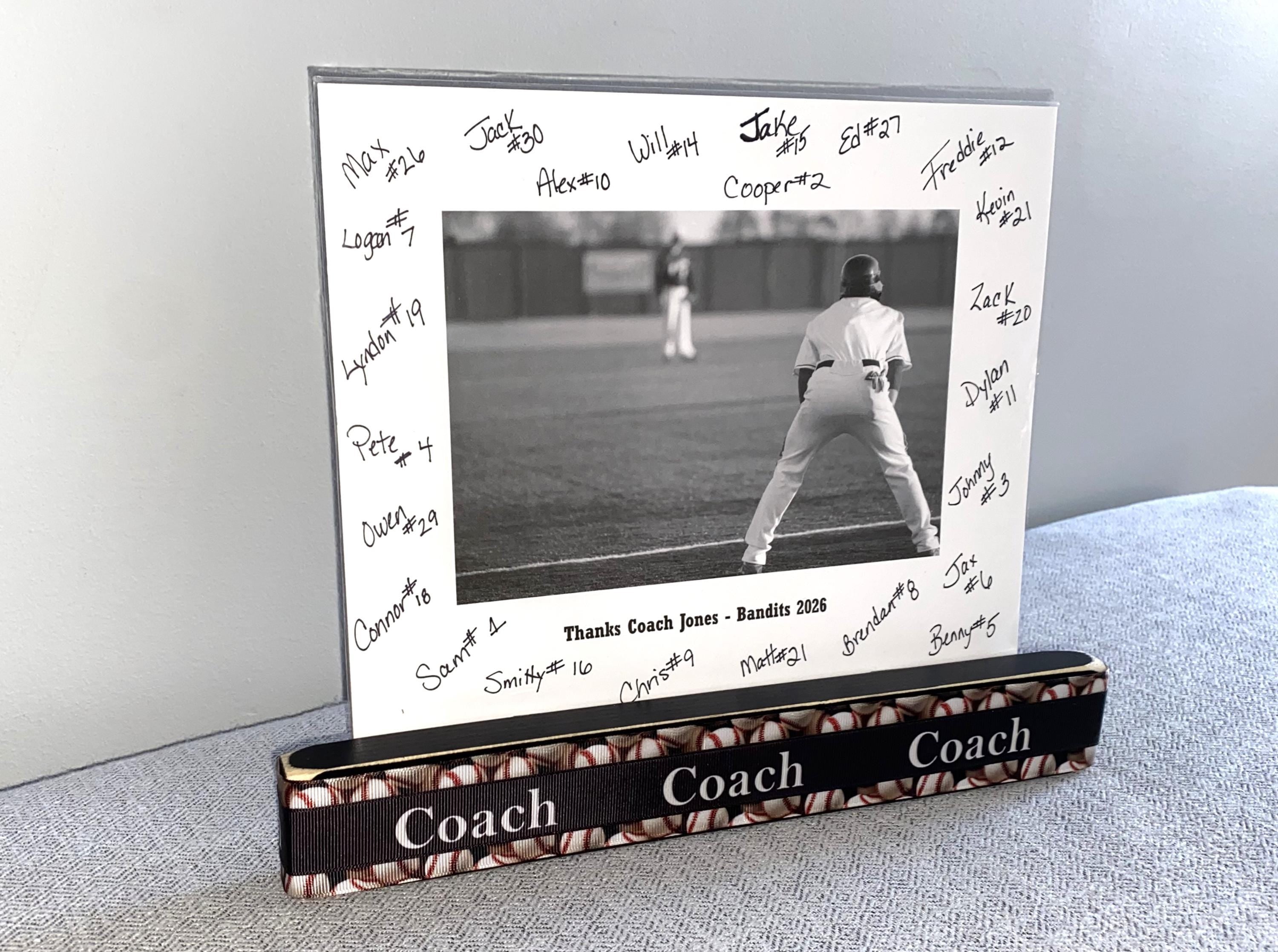 Personalized Baseball Coach Photo Display: Team Gift, Frame