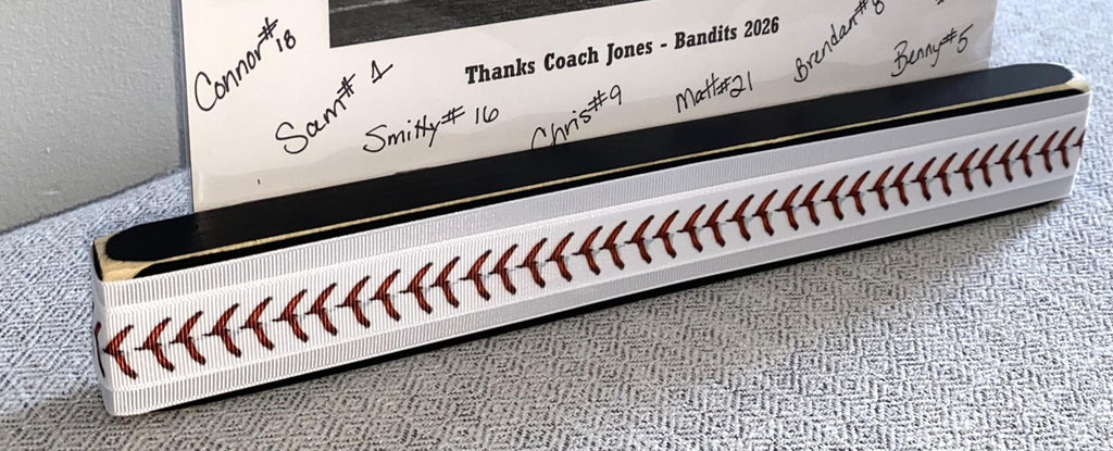 Personalized Baseball Coach Photo Display: Team Gift, Frame, Baseball Laces