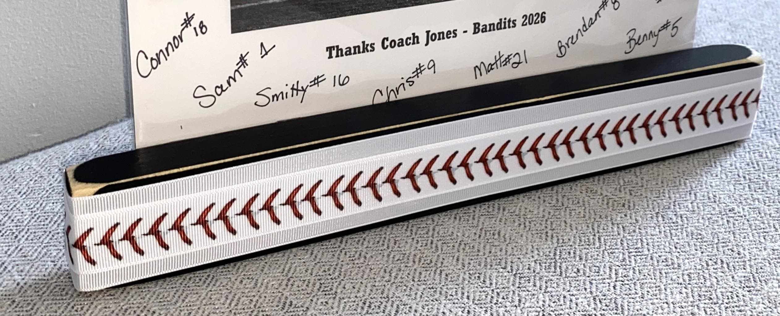 Personalized Baseball Coach Photo Display: Team Gift, Frame, Baseball Laces
