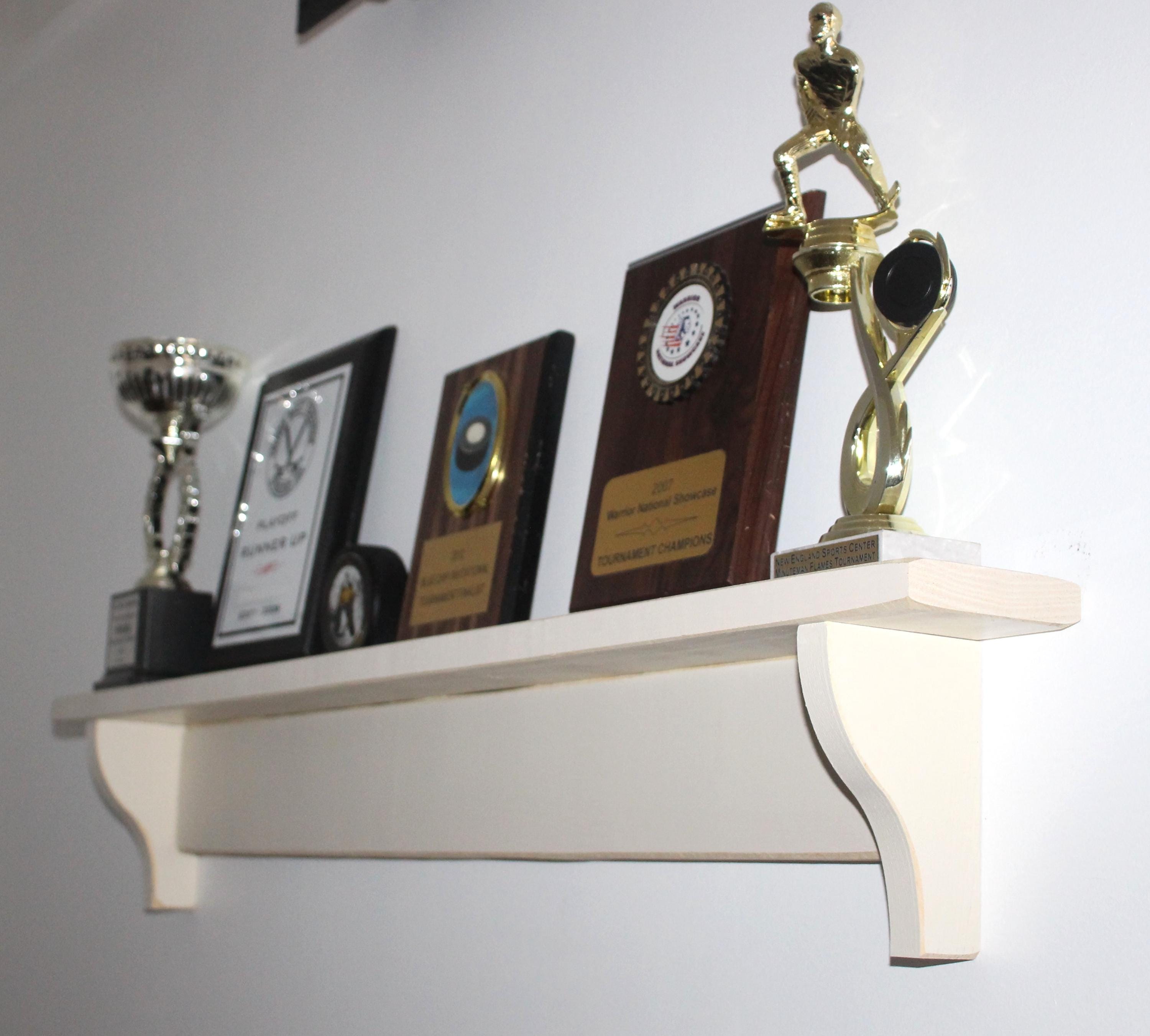 Hockey Laces Trophy Shelf: Hockey Memorabilia Display, Hockey Player Wall Decor