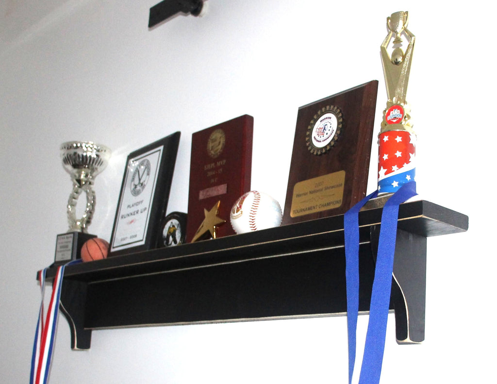 Hockey Laces Trophy Shelf: Hockey Memorabilia Display, Hockey Player Wall Decor