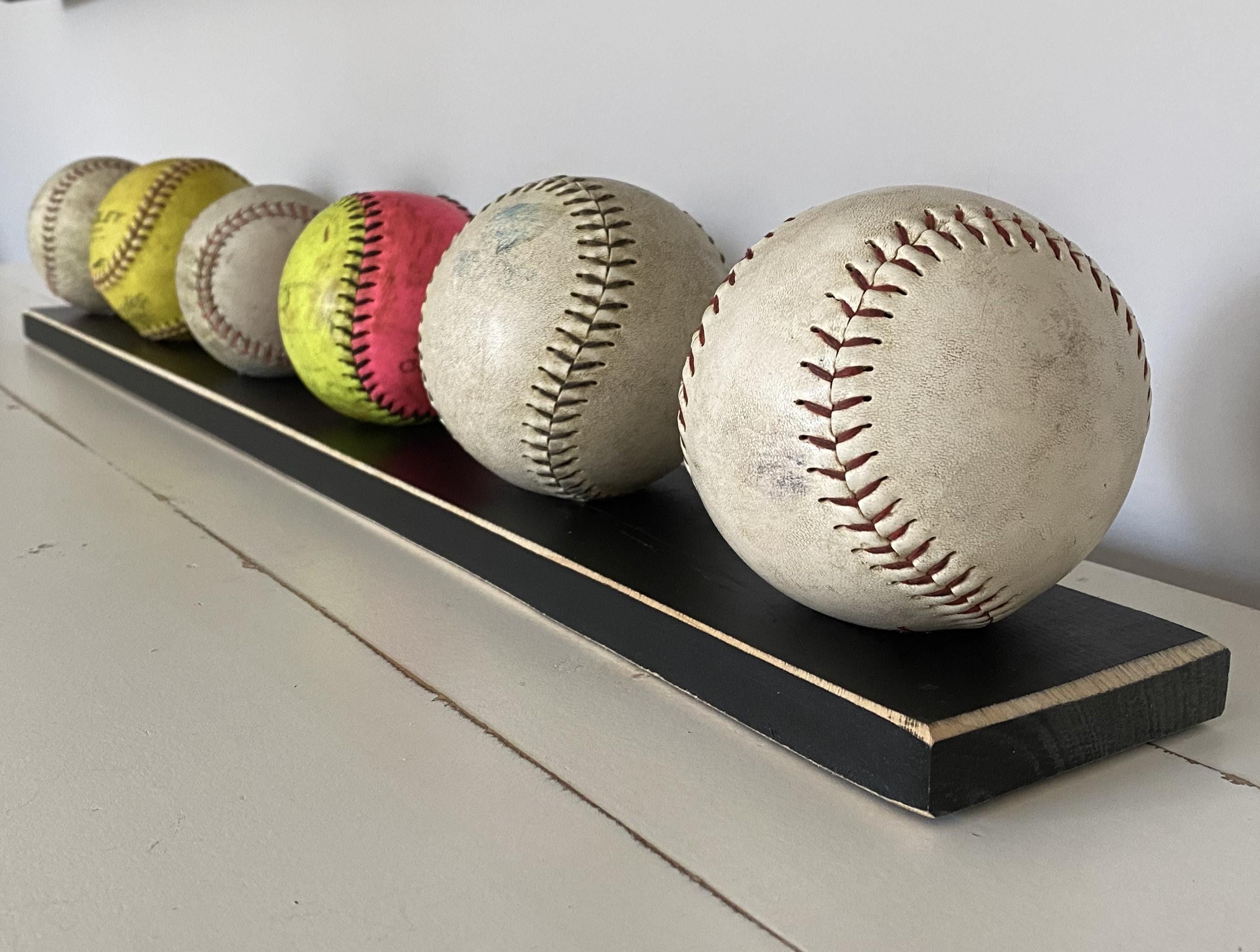 Softball Display Shelf for Ball Collection: Softball Player Room Decor