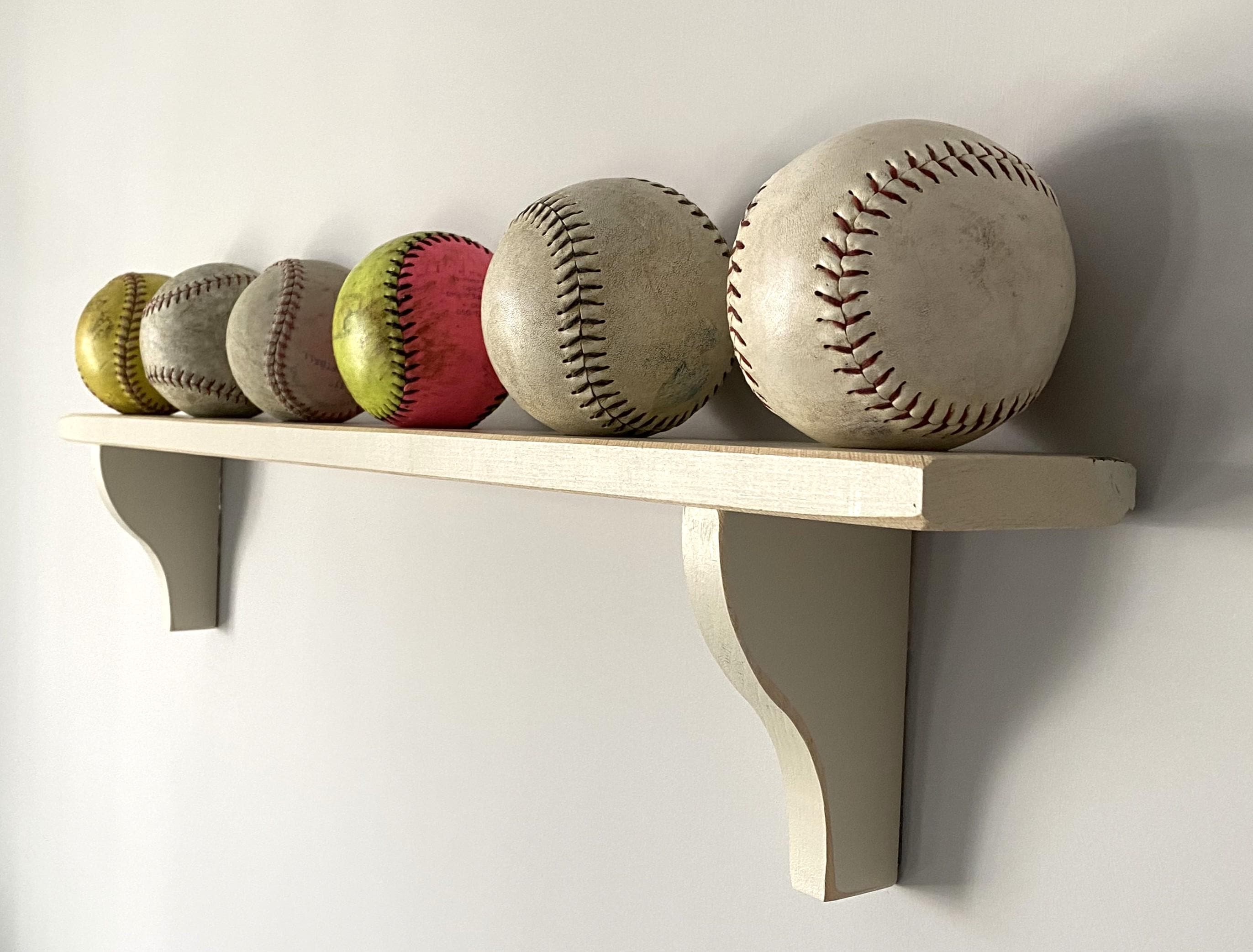 Softball Display Shelf for Ball Collection: Softball Player Room Decor