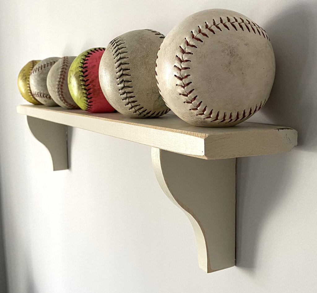 Softball Display Shelf for Ball Collection: Softball Player Room Decor