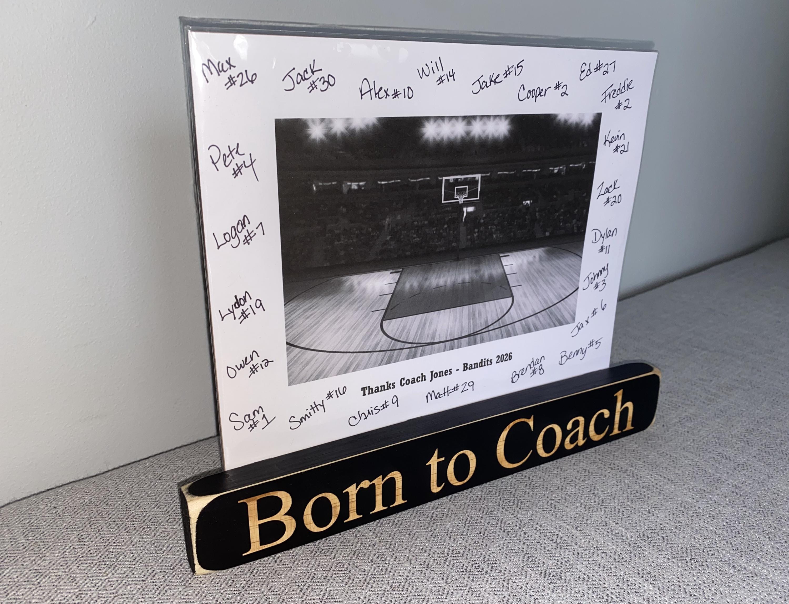 Personalized Coach Photo Display: 'Born to Coach' Frame, Lacrosse Team Gift, All Sports