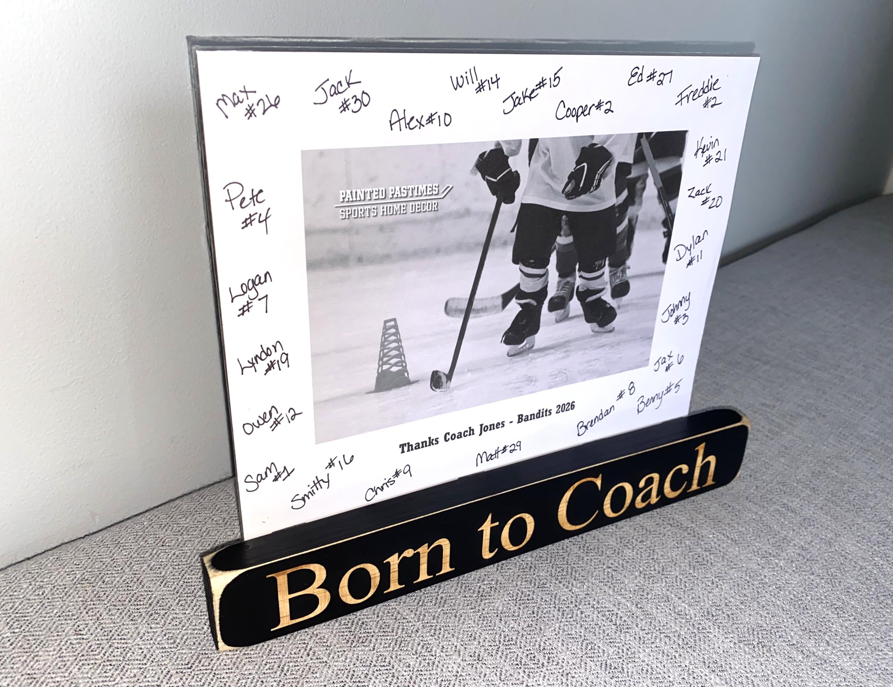 Personalized Coach Photo Display: 'Born to Coach' Frame, Baseball Team Gift, All Sports