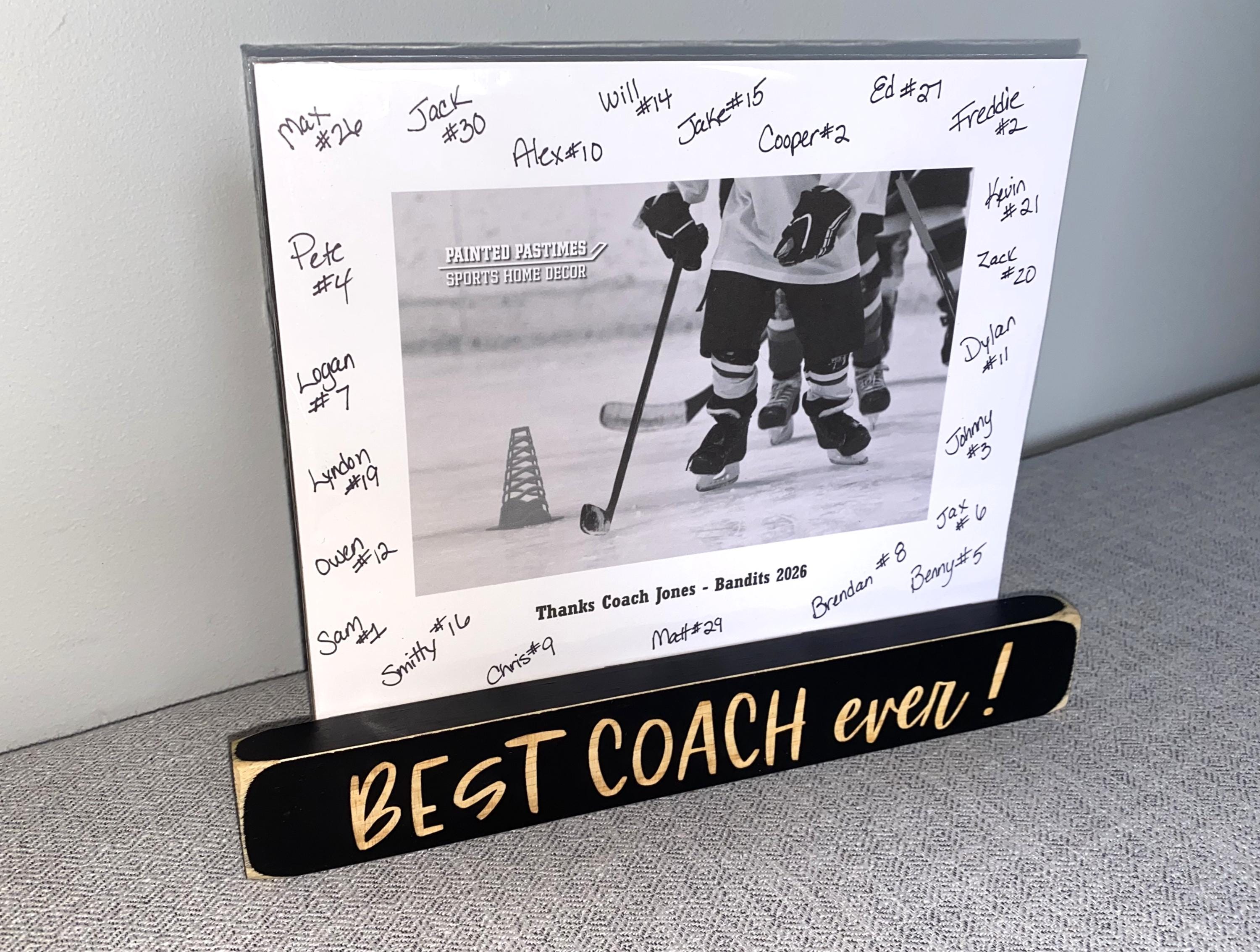 Personalized Coach Photo Display: 'Best Coach Ever' Frame, Baseball Team Gift, All Sports