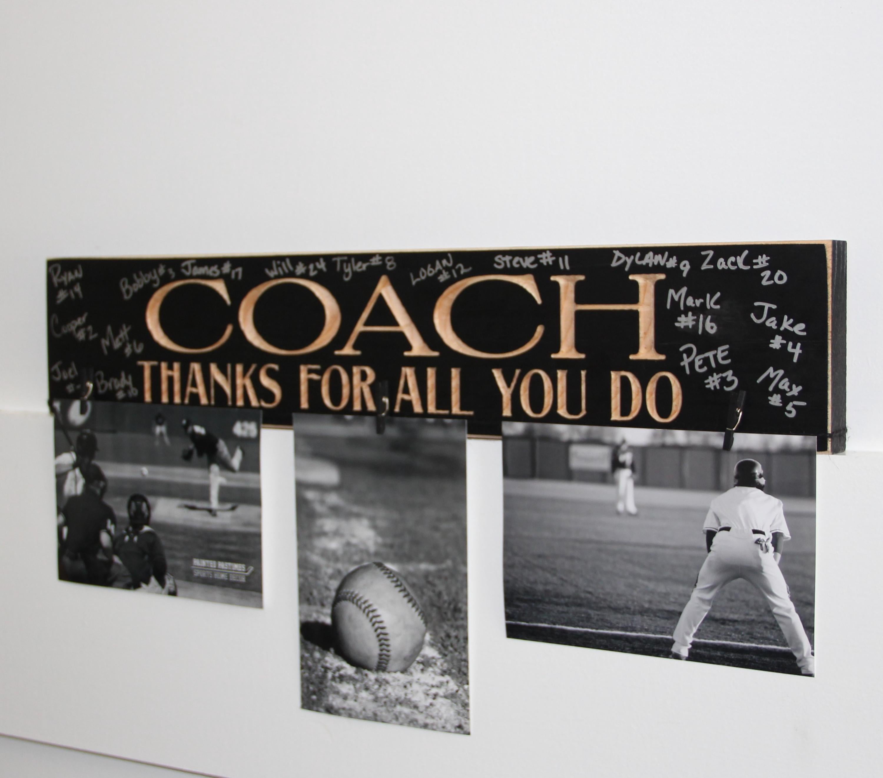 Personalized Coach Gift: Photo Wood Sign
