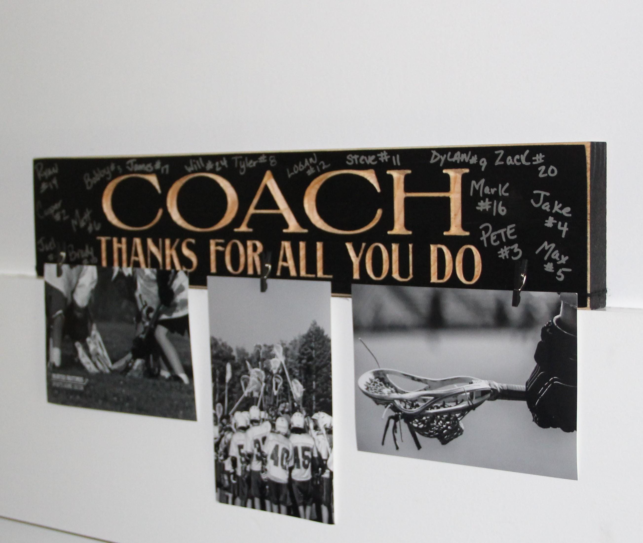Personalized Coach Gift: Sports Photo Display Sign