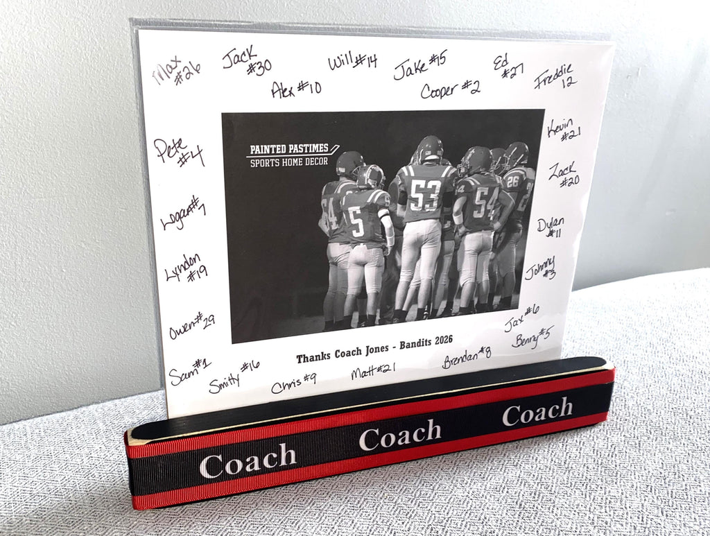 Personalized Coach Photo Display: Custom Team Colors Frame, Baseball Team Gift, All Sports