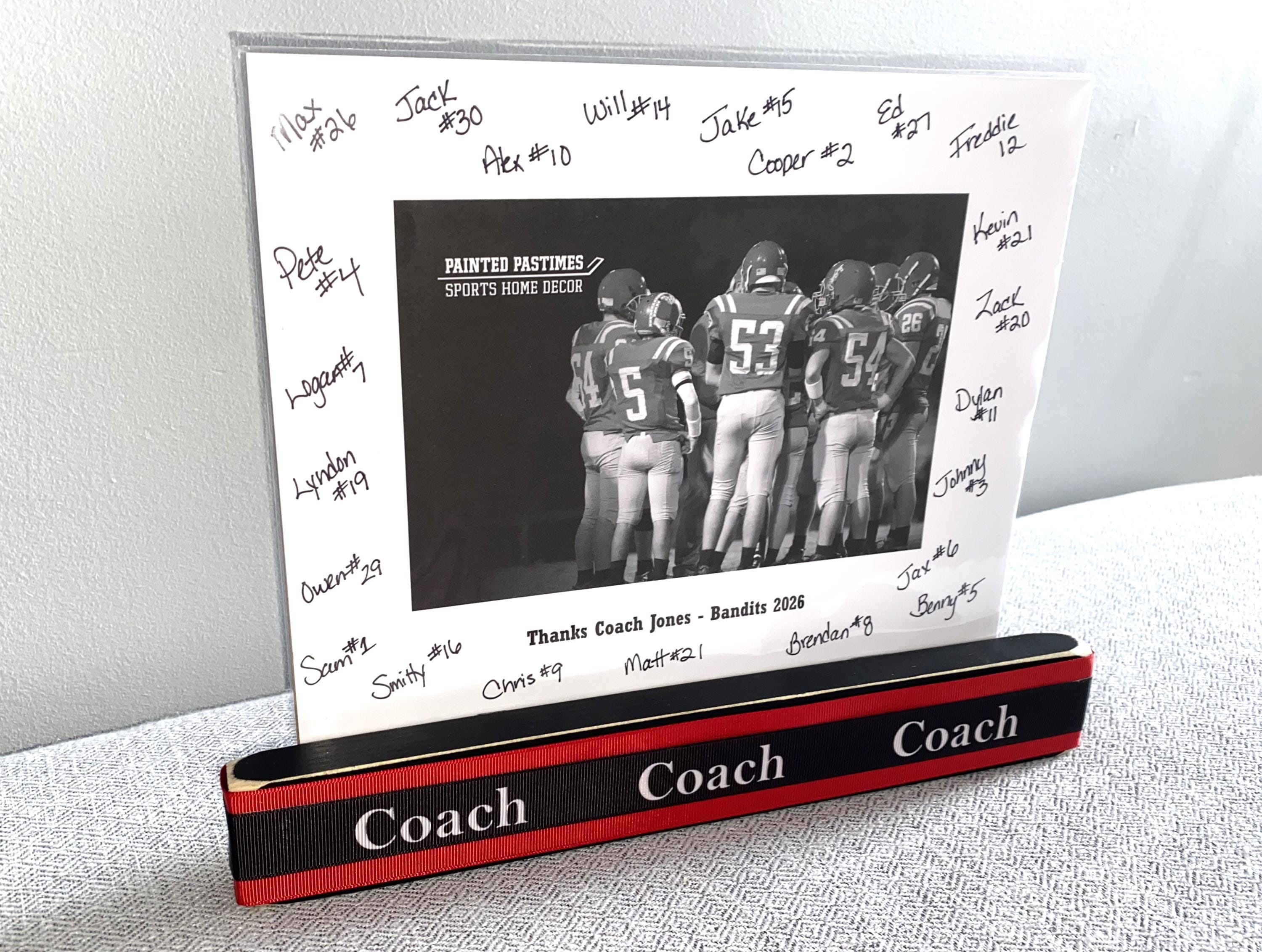 Personalized Coach Photo Display: Custom Team Colors Frame, Baseball Team Gift, All Sports