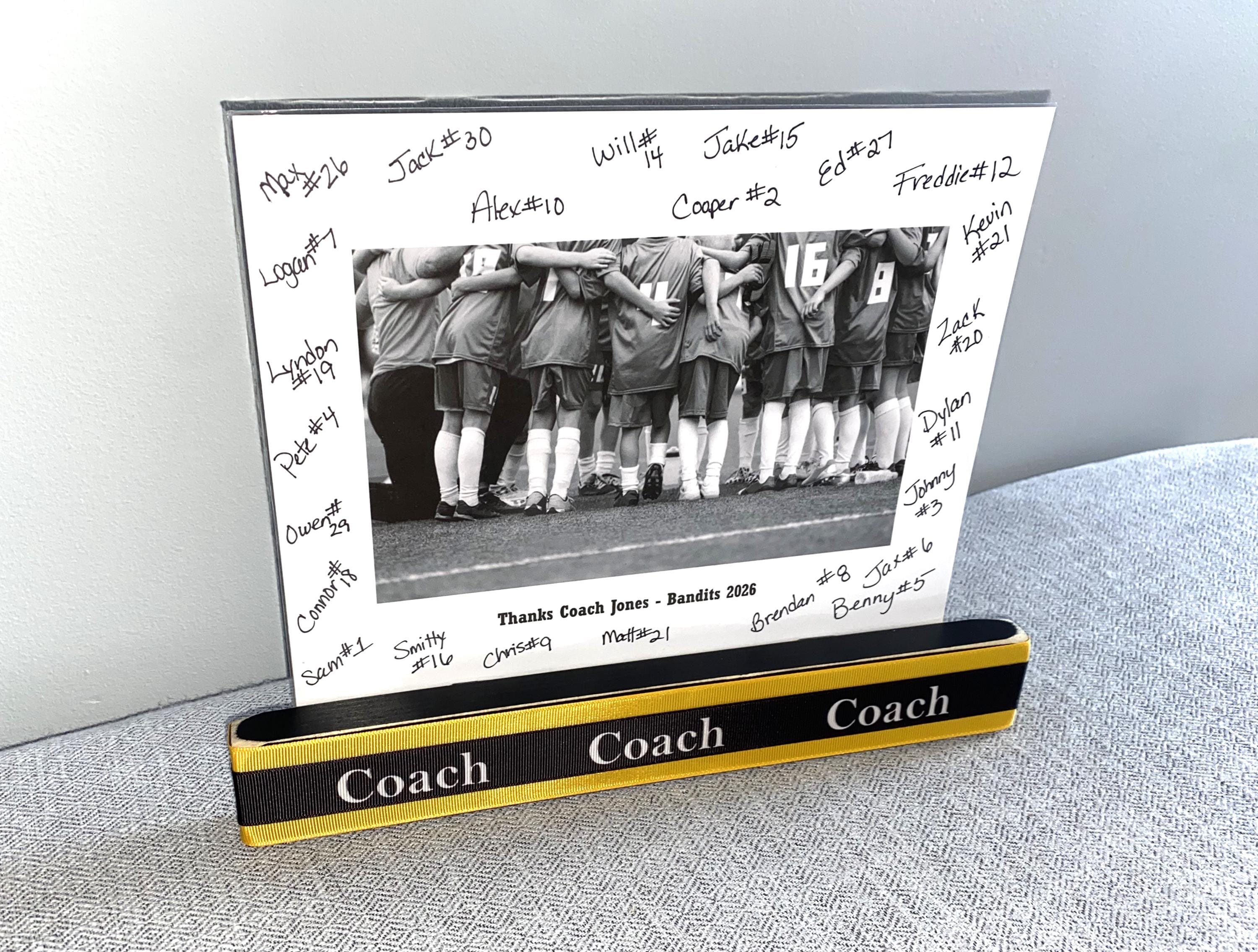 Personalized Coach Photo Display: Custom Team Colors Frame, Baseball Team Gift, All Sports