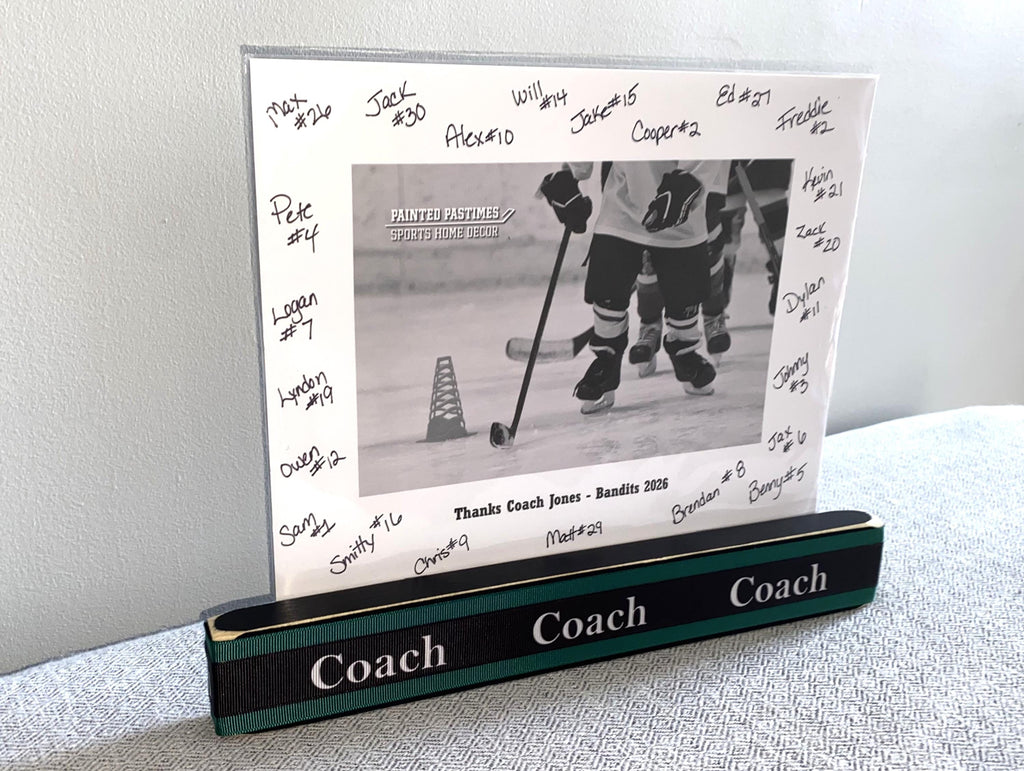 Personalized Coach Photo Display: Custom Team Colors Frame, Lacrosse Team Gift, All Sports