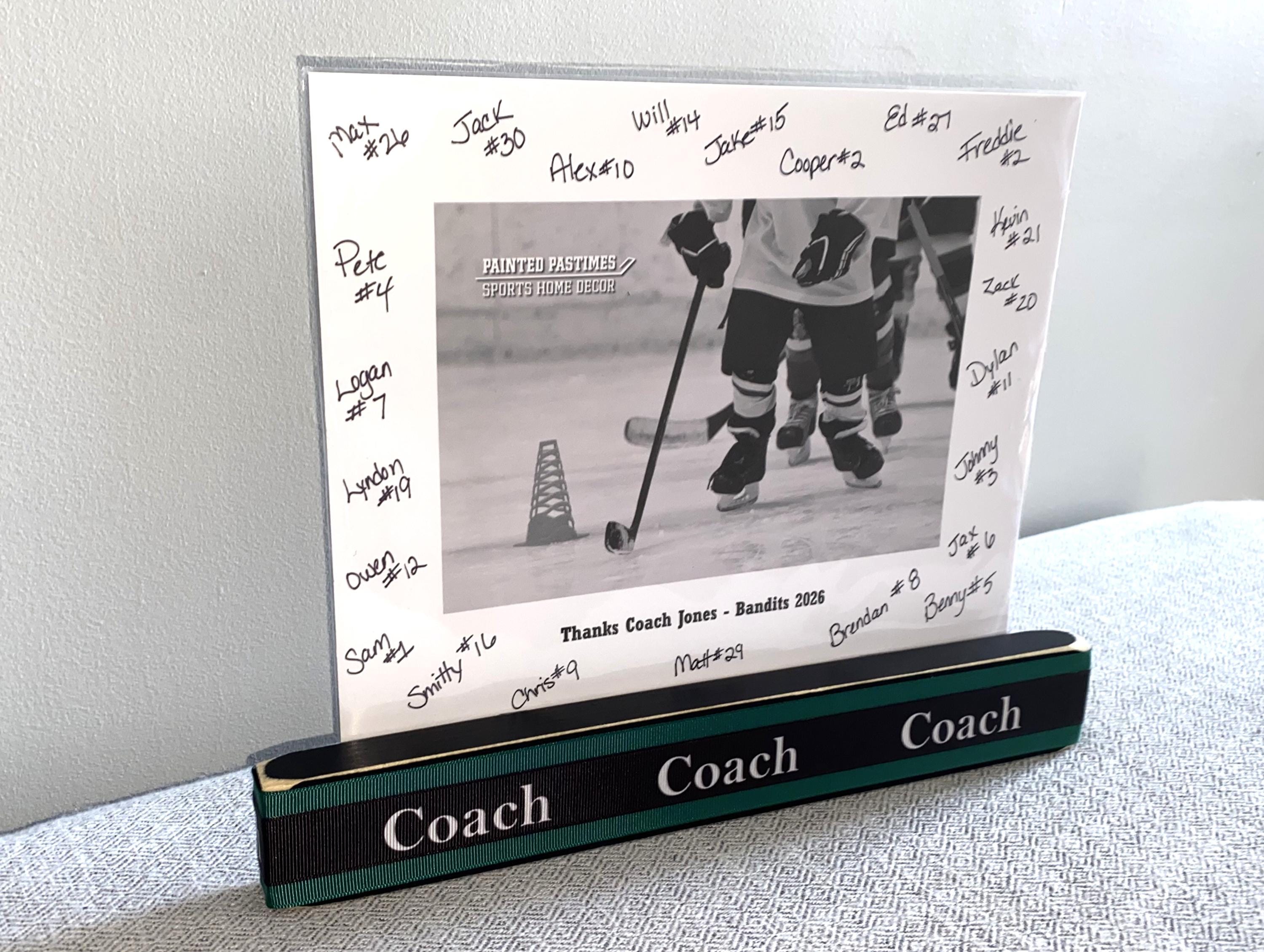 Personalized Coach Photo Display: Custom Team Colors Frame, Baseball Team Gift, All Sports