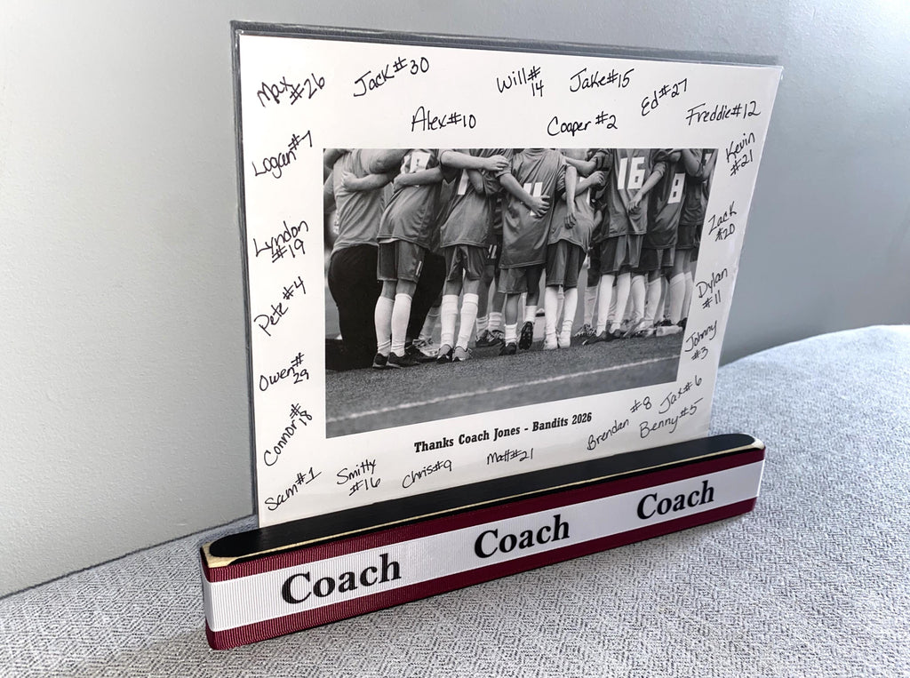 Personalized Coach Photo Display: Custom Team Colors Frame, Lacrosse Team Gift, All Sports