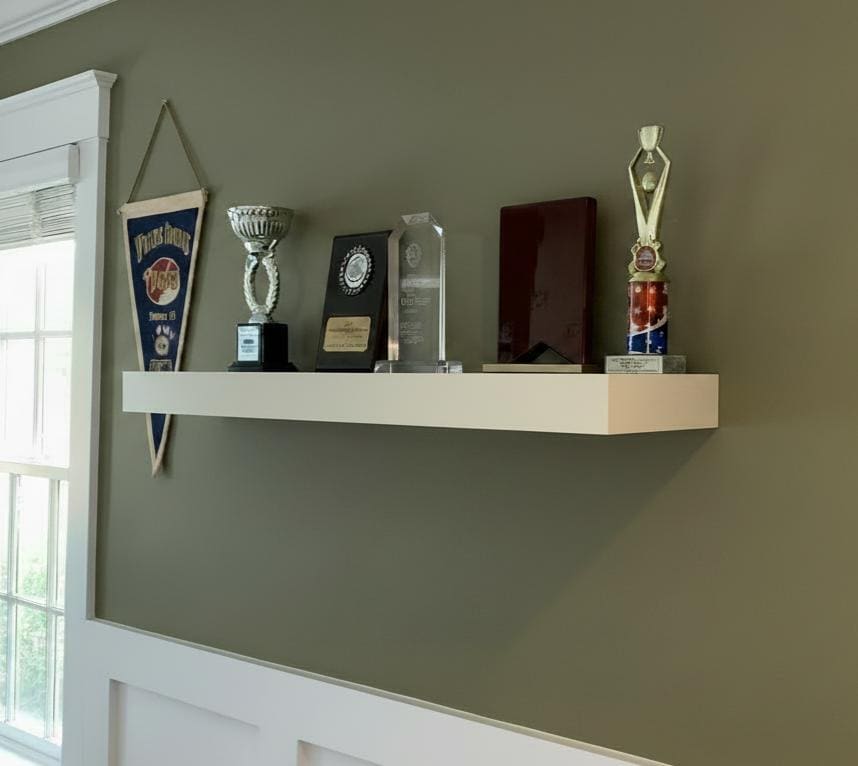 Baseball Trophy Display Shelf with Bat and Medal Holder, Ball Display Rack for Memorabilia, Awards, Trophies and Signed Baseballs