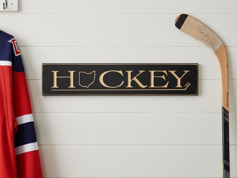 Ohio Hockey Sign: State Hockey Wood Sign