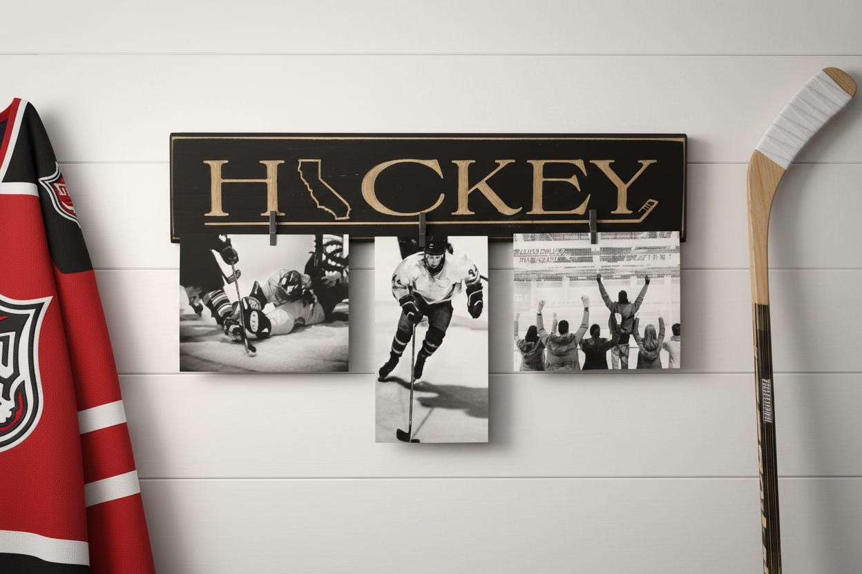 Ohio Hockey Sign: State Hockey Wood Sign