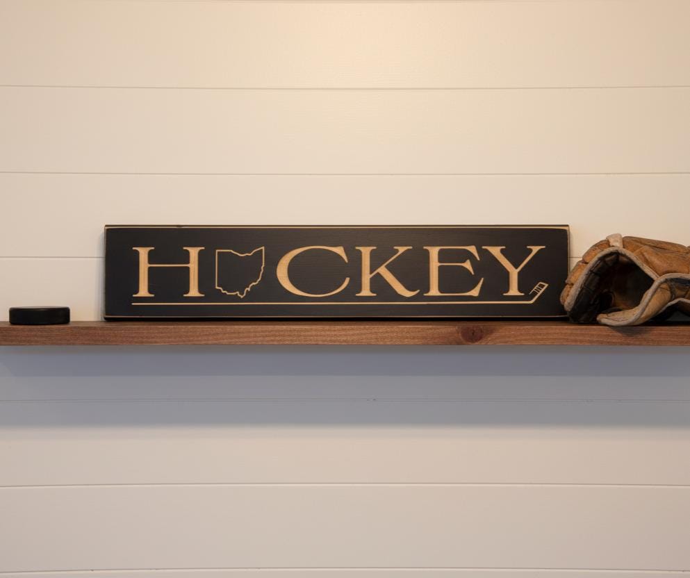 Ohio Hockey Sign: State Hockey Wood Sign