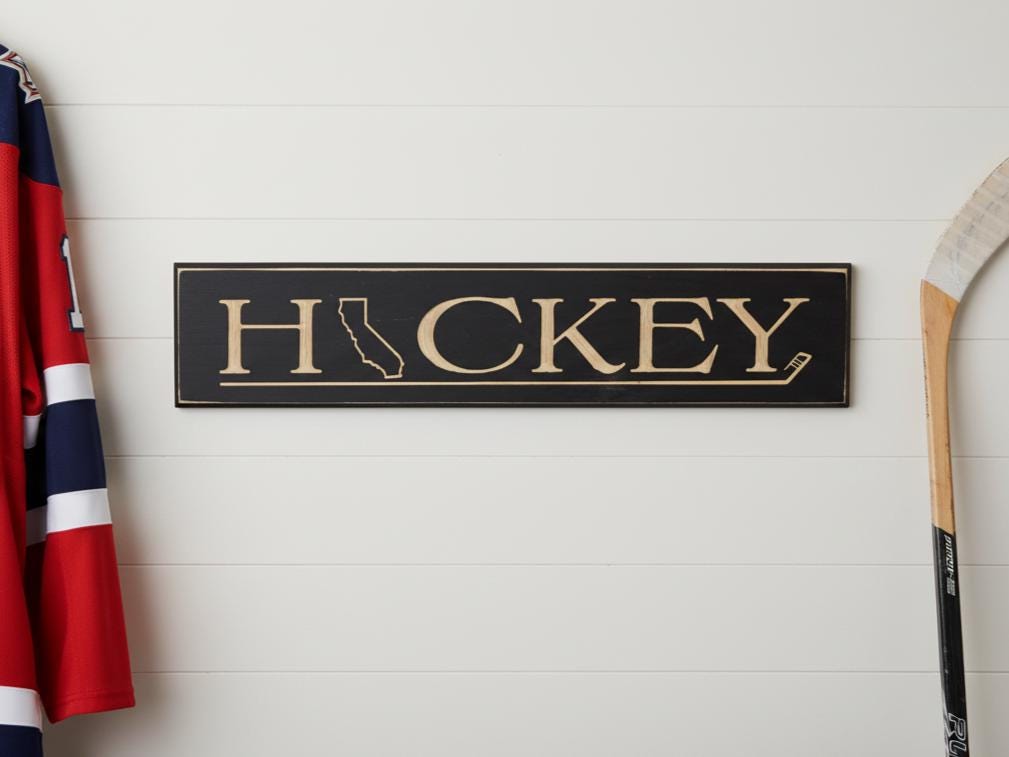 New York Hockey Sign: State Hockey Sign - New York, California, Ohio