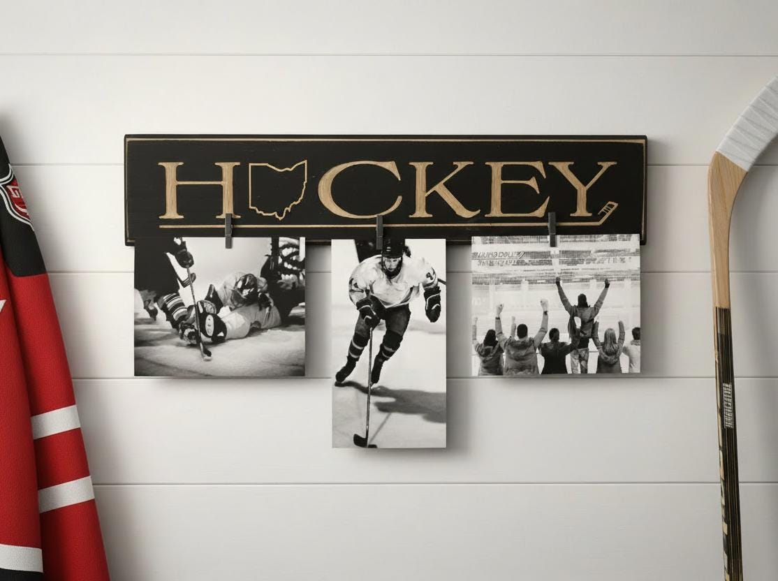 New York Hockey Sign: State Hockey Sign - New York, California, Ohio