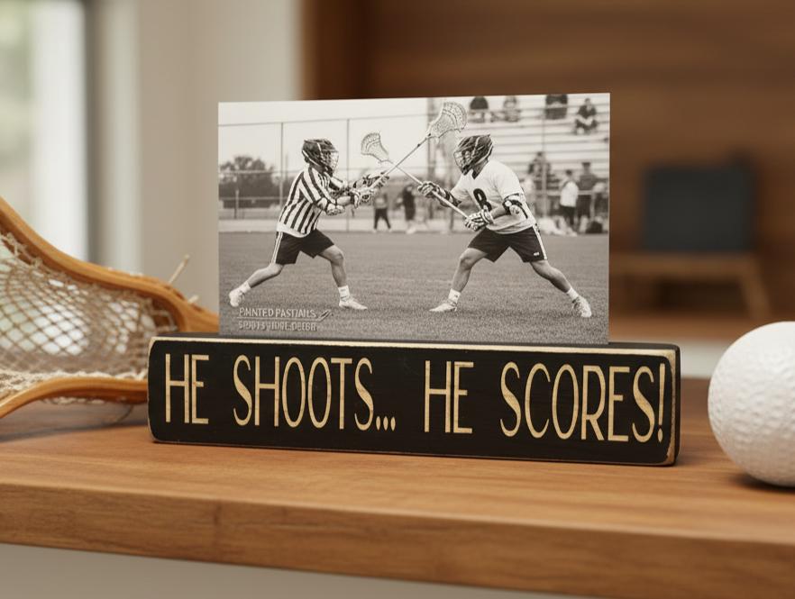 Lacrosse Photo Display for Boy: Wood Sign for lacrosse player