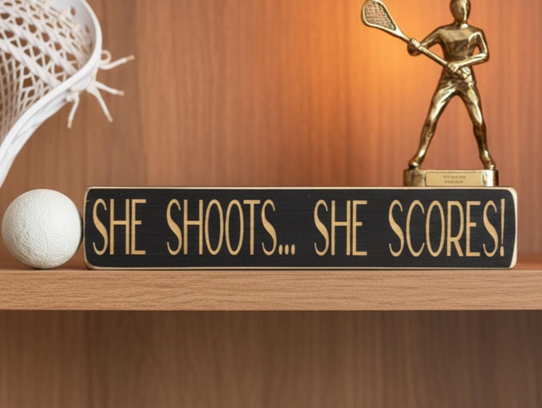 Soccer Girl Photo Display: Wood Sign