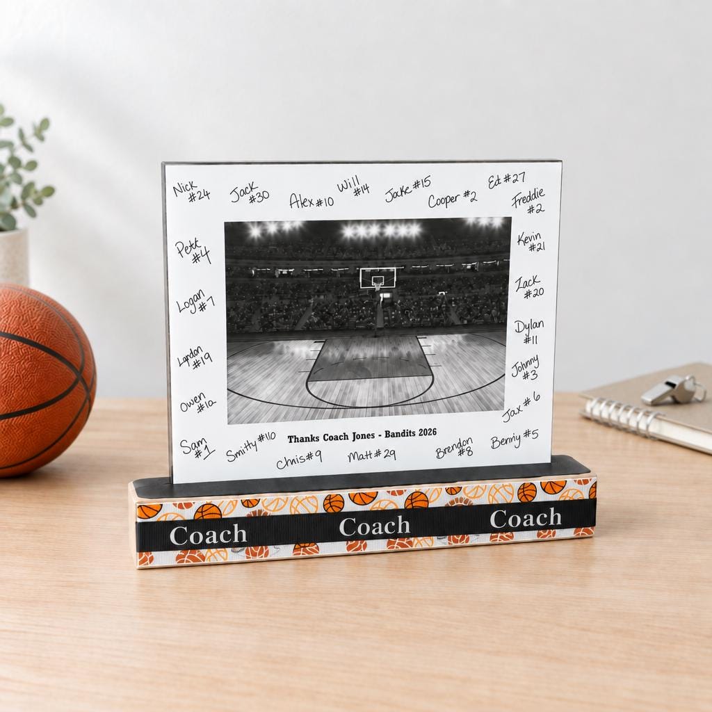 Personalized Basketball Photo Frame: Coach, Team Mom, Team Manager, Player, Senior, Team Gift