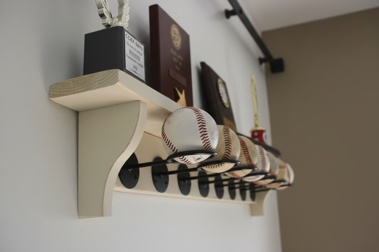 Baseball Display Shelf, Trophy & Memorabilia Holder