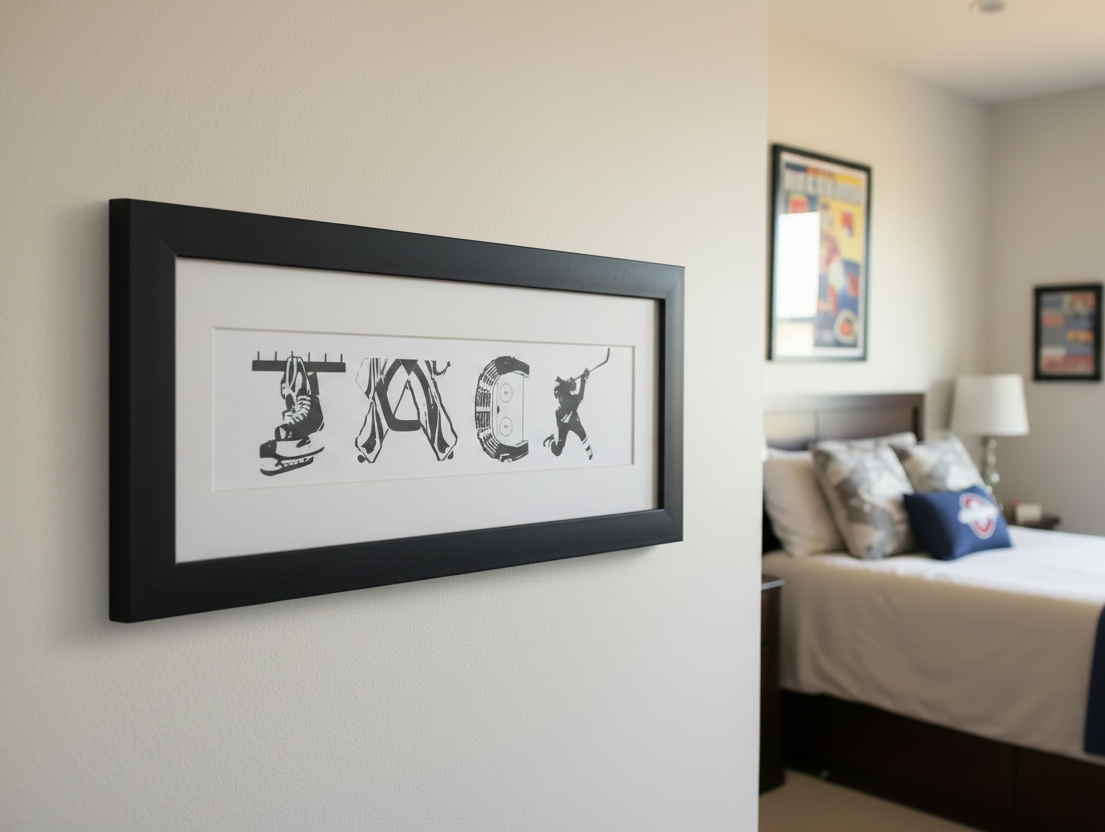 Personalized Hockey Coach Gift: Photo Letter Frame, Team Signing Option