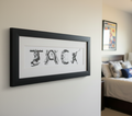 Personalized Hockey Name Art: Framed Hockey Room Decor
