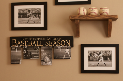 Baseball Photo Display: Man Cave Decor, Baseball Player or Coach Gift