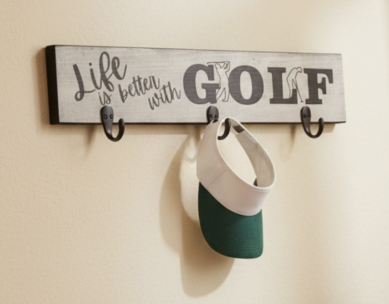 Golf Coat Rack with Hooks: Golfer Gift, Golf Room Decor