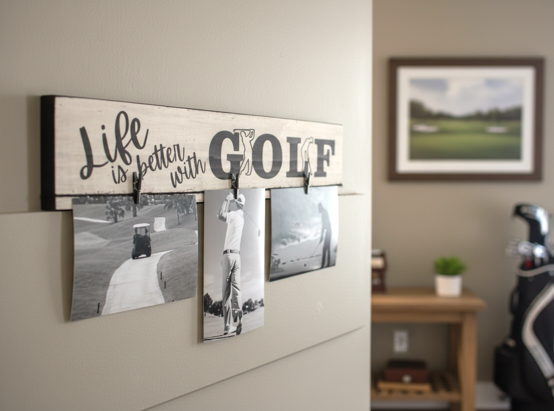 Golf Photo Display: Golfer Gift, Man Cave Decor