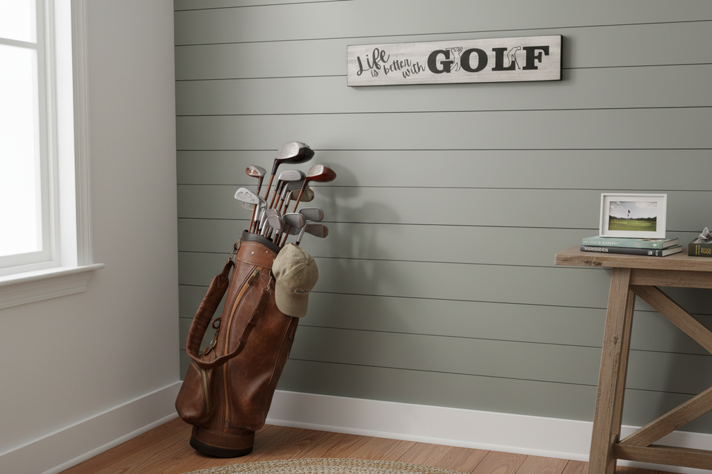 Golf Coat Rack with Hooks: Golfer Gift, Golf Room Decor