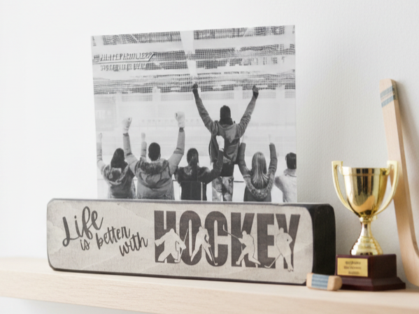 Hockey Photo Frame, Laser Cut Wood Sign, Player Coach or Team Gift