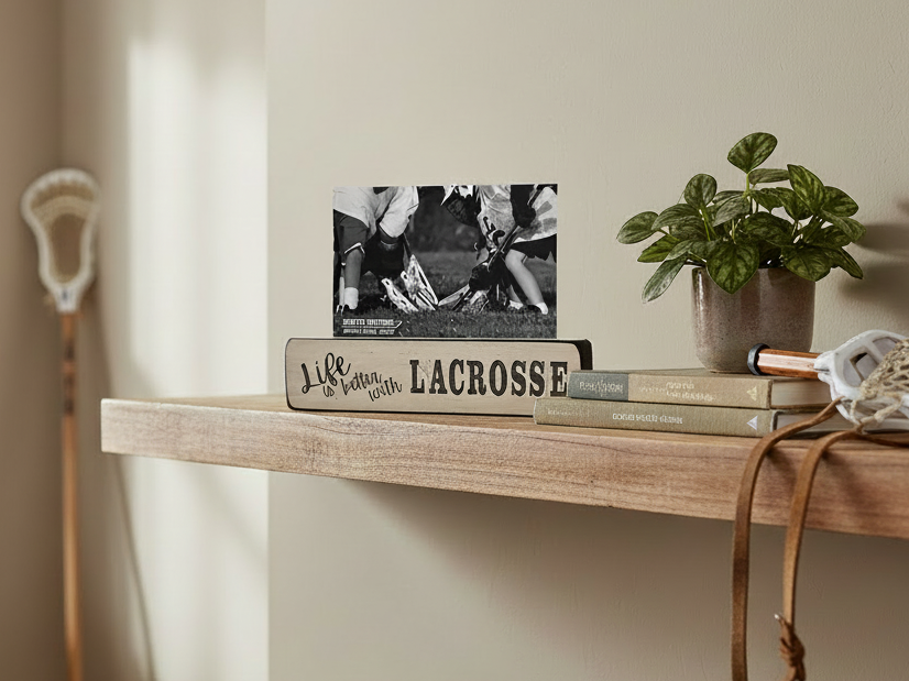 Lacrosse Photo Display: Wood Sign, Coach/Team Gift