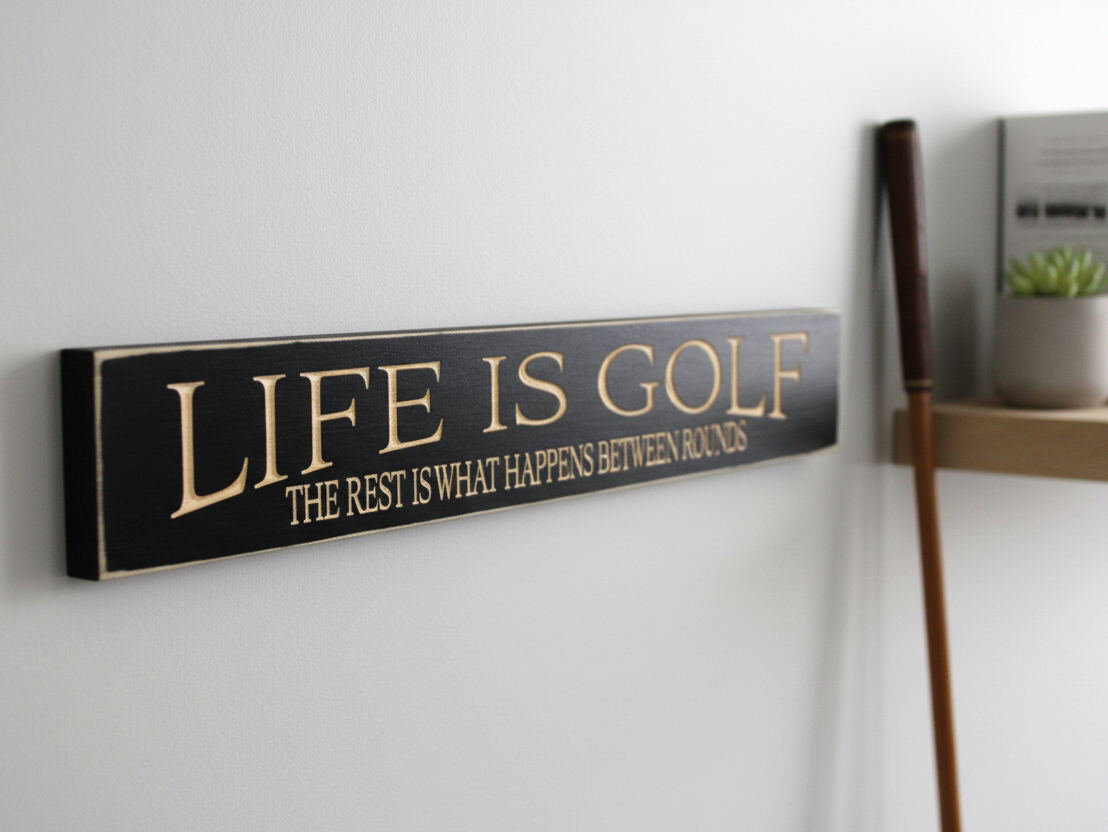 Golf Photo Display: Wood Golf Sign