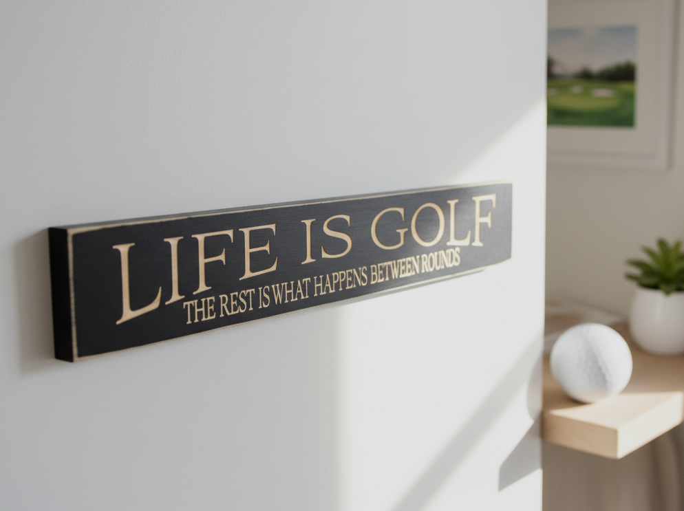 Golf Photo Display: Wood Golf Sign