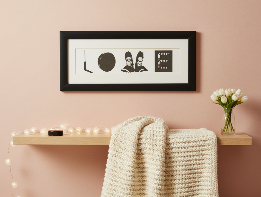 Personalized Hockey Name Art: Framed Hockey Room Decor