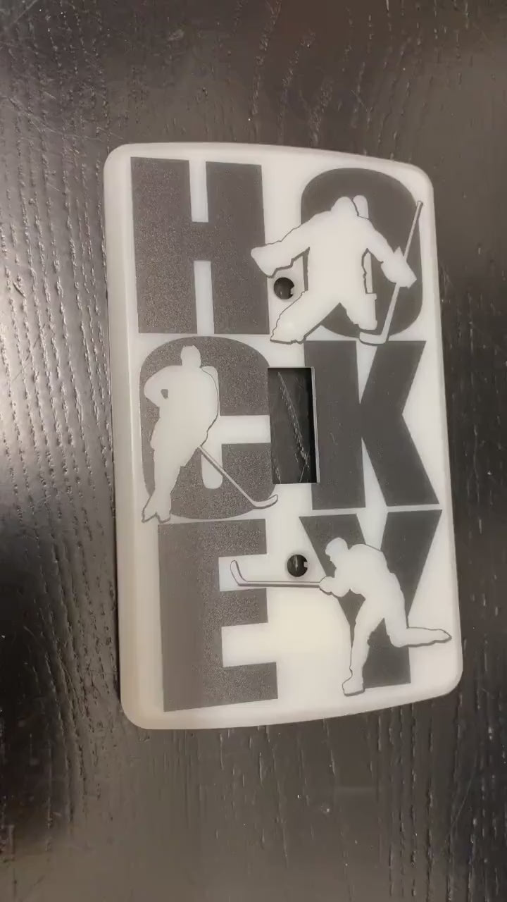 Hockey Light Switch Cover: Fun Hockey Room Decor, Glow in the Dark