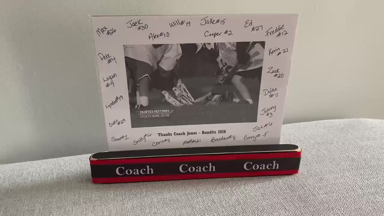 Personalized Coach Photo Display: Custom Team Colors Frame, Lacrosse Team Gift, All Sports