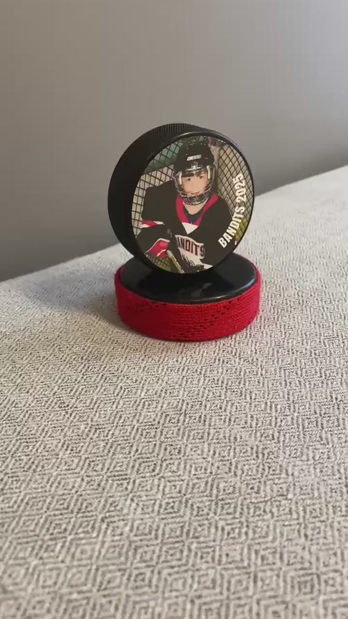 Custom Photo Hockey Puck: Personalized, Player, Coach, Team, 11 Color Choices