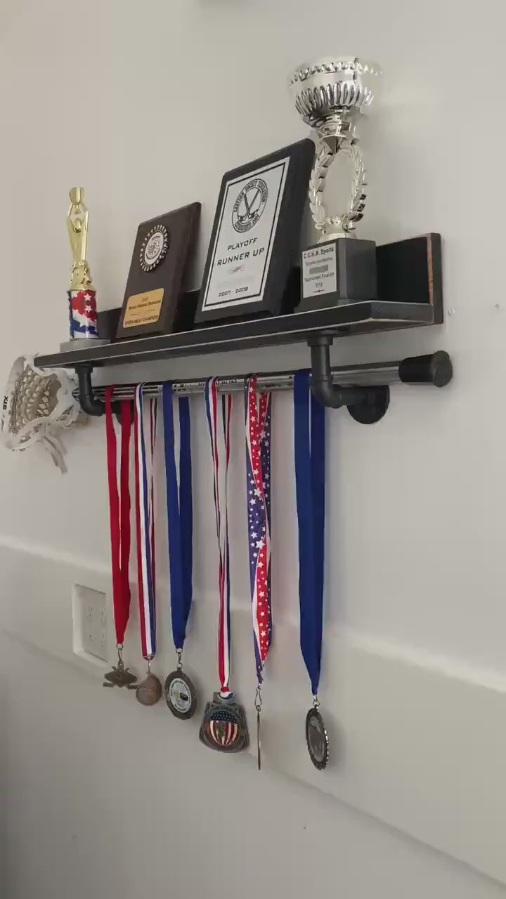 Lacrosse Trophy Shelf: Wall Decor, Lacrosse Stick Display, Player Gift
