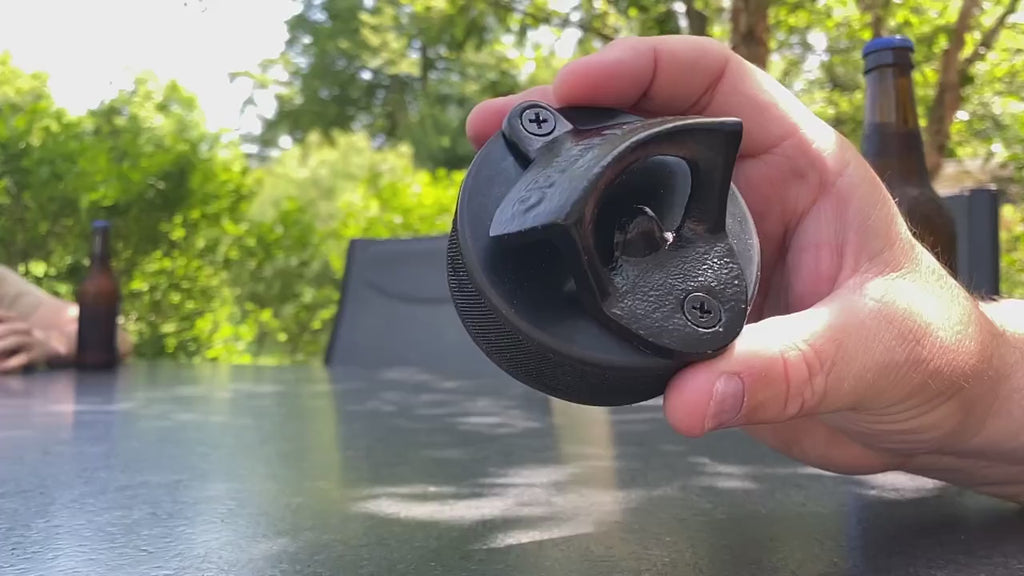 Hockey Puck Bottle Opener: Gift for Hockey Fan