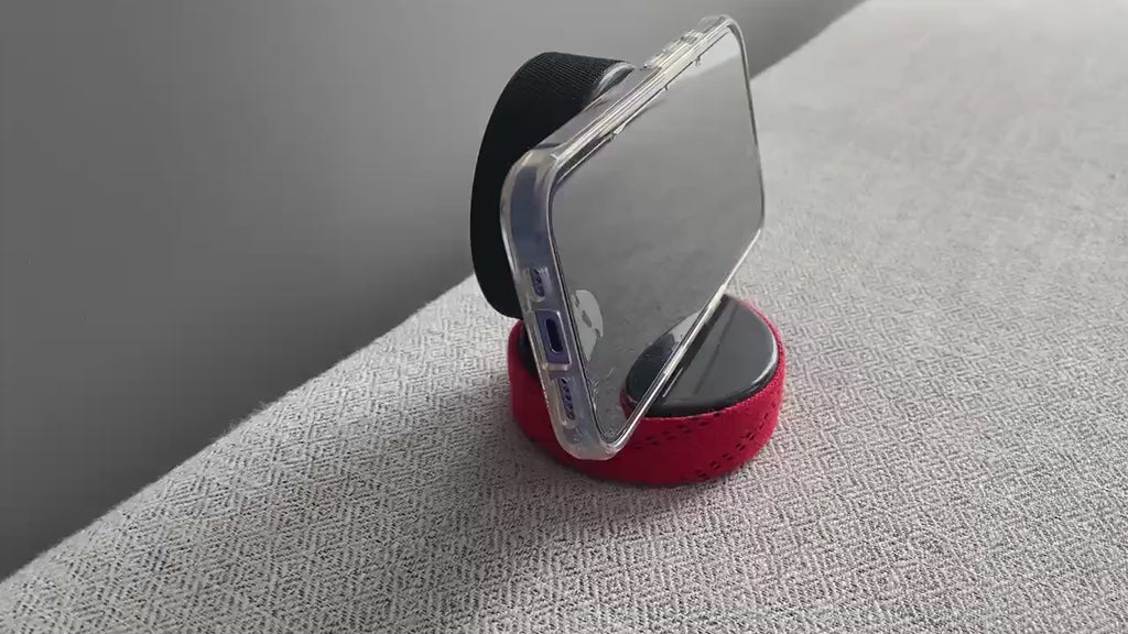 Hockey Puck Phone Stand: Hockey Laces, Team Colors, Gift for Hockey Player, Coach, Mom, Dad, Fan
