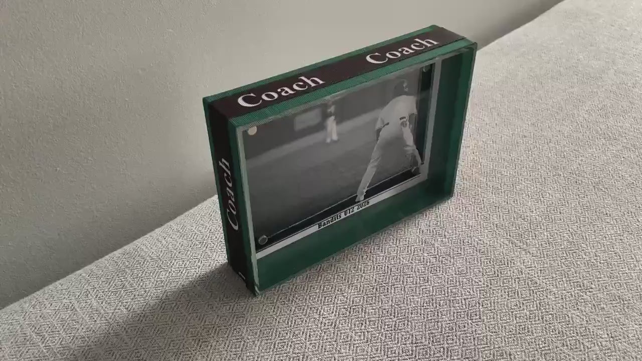 Baseball Coach Custom Photo Frame, Team Colors, 4x6, Any Sport, Lacrosse, Soccer, Softball