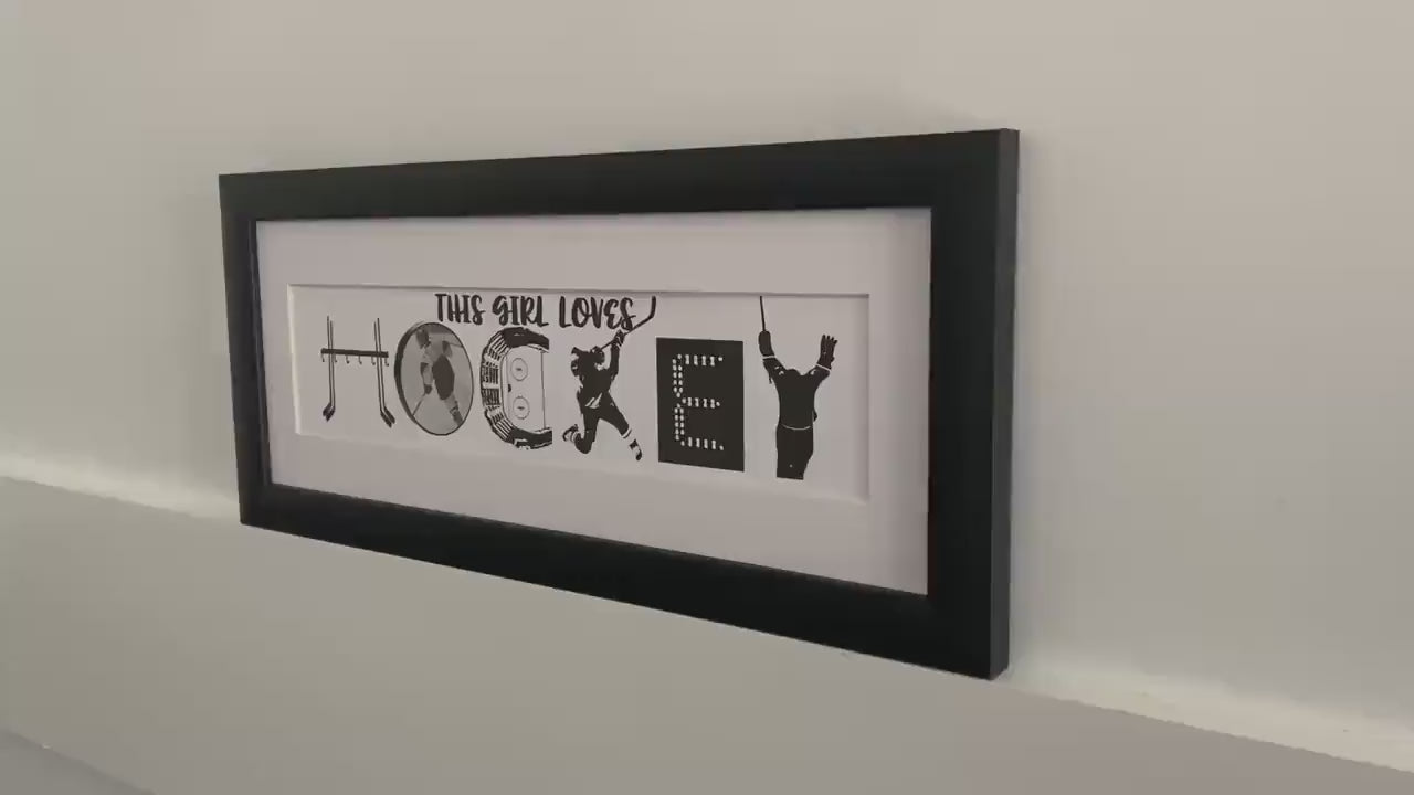 Personalized Hockey Girl Photo Frame: Custom Hockey Room Decor