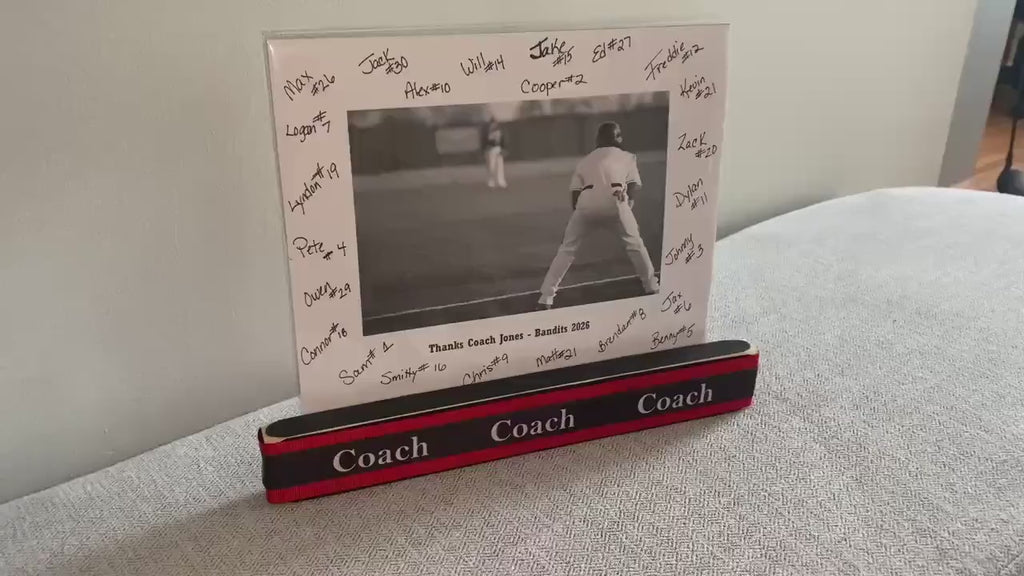 Personalized Coach Photo Display: Custom Team Colors Frame, Baseball Team Gift, All Sports